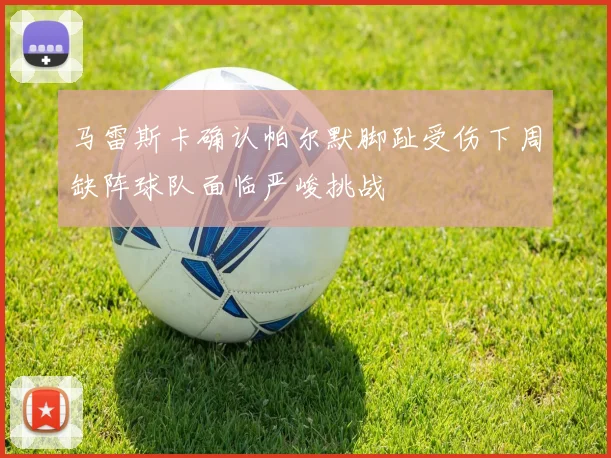 马雷斯卡确认帕尔默脚趾受伤下周缺阵球队面临严峻挑战